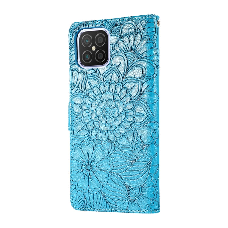 For Huawei nova 8 SE Skin Feel Embossed Sunflower Horizontal Flip Leather Case with Holder & Card Slots & Wallet & Lanyard
