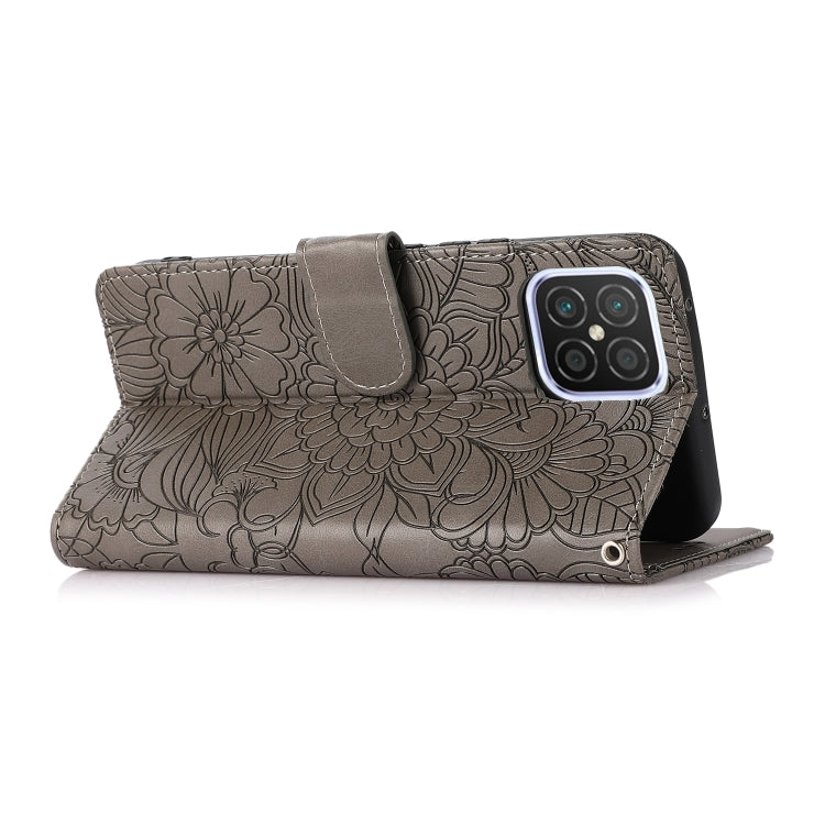 For Huawei nova 8 SE Skin Feel Embossed Sunflower Horizontal Flip Leather Case with Holder & Card Slots & Wallet & Lanyard
