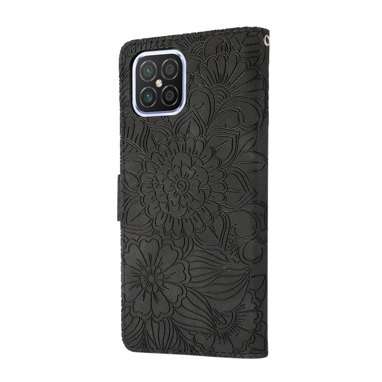 For Huawei nova 8 SE Skin Feel Embossed Sunflower Horizontal Flip Leather Case with Holder & Card Slots & Wallet & Lanyard