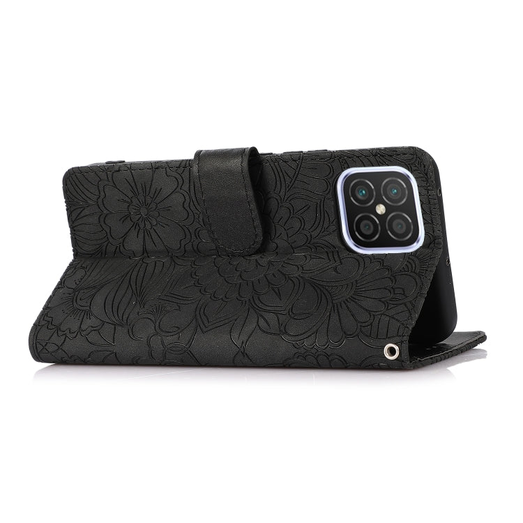For Huawei nova 8 SE Skin Feel Embossed Sunflower Horizontal Flip Leather Case with Holder & Card Slots & Wallet & Lanyard