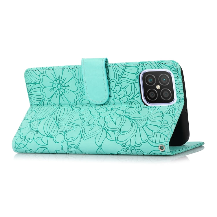 For Huawei nova 8 SE Skin Feel Embossed Sunflower Horizontal Flip Leather Case with Holder & Card Slots & Wallet & Lanyard