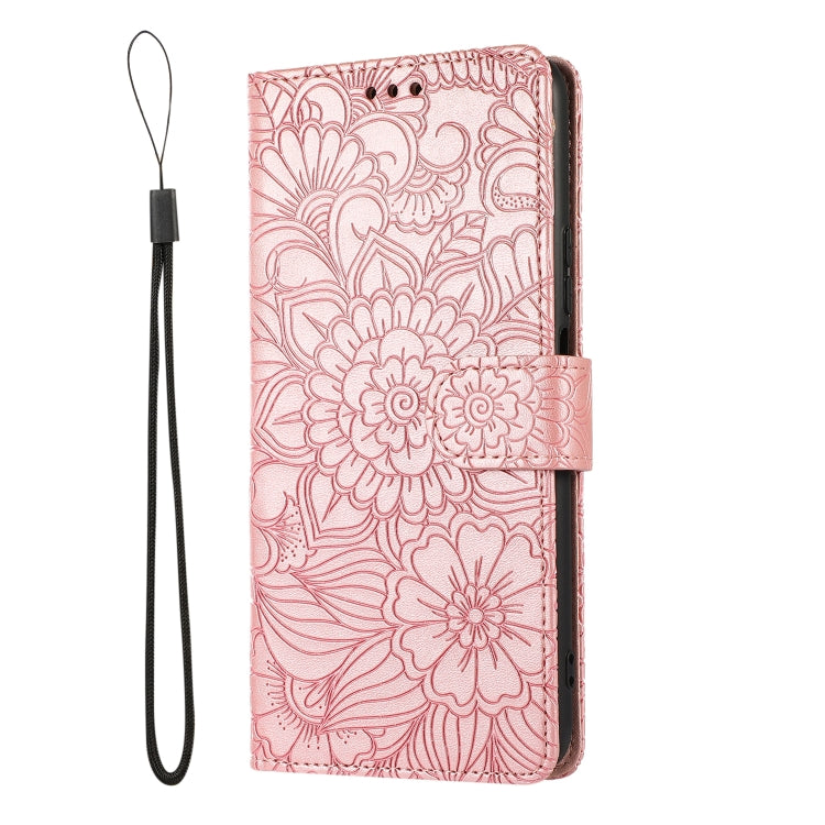 For Huawei nova 7 SE Skin Feel Embossed Sunflower Horizontal Flip Leather Case with Holder & Card Slots & Wallet & Lanyard