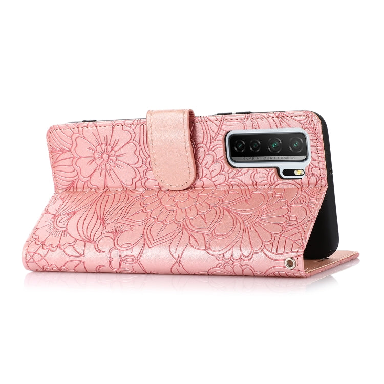 For Huawei nova 7 SE Skin Feel Embossed Sunflower Horizontal Flip Leather Case with Holder & Card Slots & Wallet & Lanyard