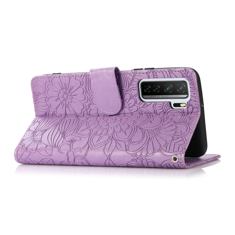 For Huawei nova 7 SE Skin Feel Embossed Sunflower Horizontal Flip Leather Case with Holder & Card Slots & Wallet & Lanyard