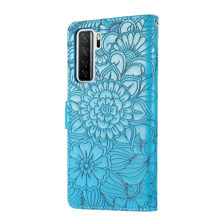 For Huawei nova 7 SE Skin Feel Embossed Sunflower Horizontal Flip Leather Case with Holder & Card Slots & Wallet & Lanyard