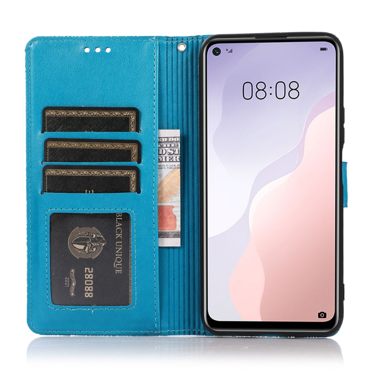For Huawei nova 7 SE Skin Feel Embossed Sunflower Horizontal Flip Leather Case with Holder & Card Slots & Wallet & Lanyard
