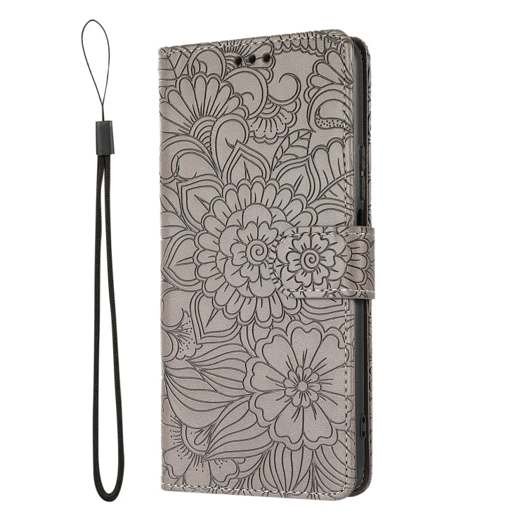 For Huawei nova 7 SE Skin Feel Embossed Sunflower Horizontal Flip Leather Case with Holder & Card Slots & Wallet & Lanyard