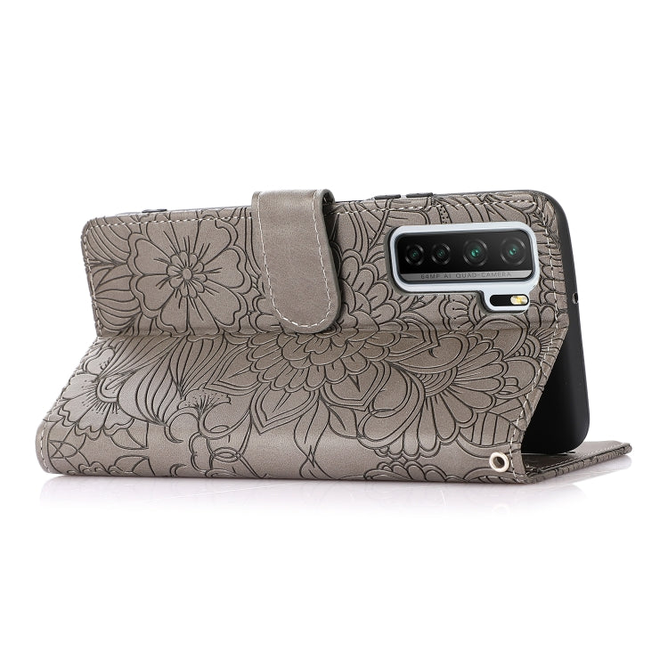 For Huawei nova 7 SE Skin Feel Embossed Sunflower Horizontal Flip Leather Case with Holder & Card Slots & Wallet & Lanyard