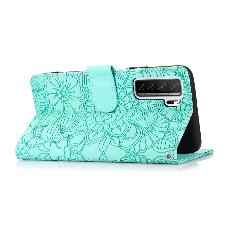 For Huawei nova 7 SE Skin Feel Embossed Sunflower Horizontal Flip Leather Case with Holder & Card Slots & Wallet & Lanyard