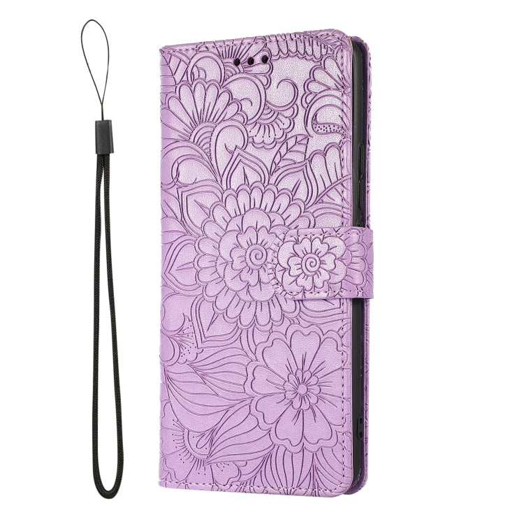 For Huawei nova 7 Pro 5G Skin Feel Embossed Sunflower Horizontal Flip Leather Case with Holder & Card Slots & Wallet & Lanyard