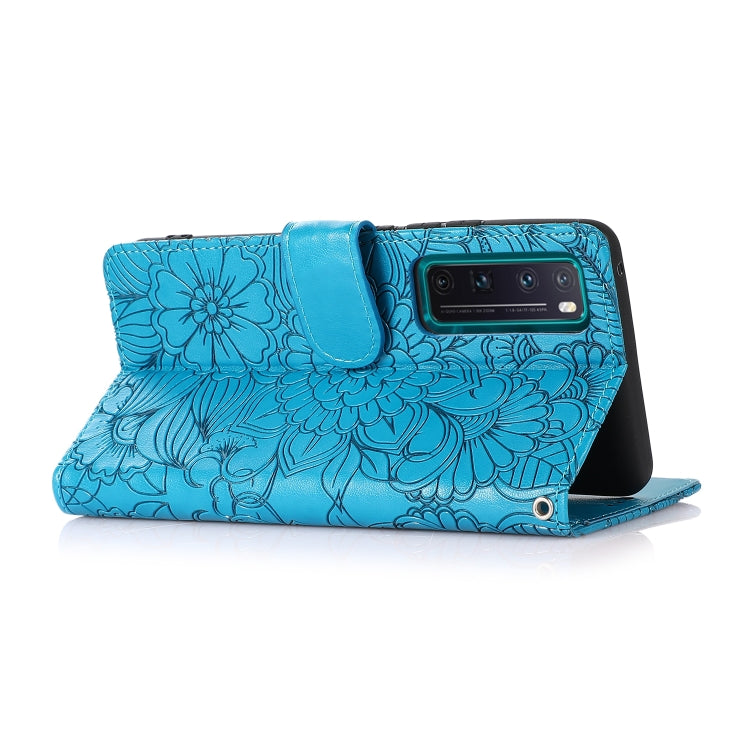 For Huawei nova 7 Pro 5G Skin Feel Embossed Sunflower Horizontal Flip Leather Case with Holder & Card Slots & Wallet & Lanyard