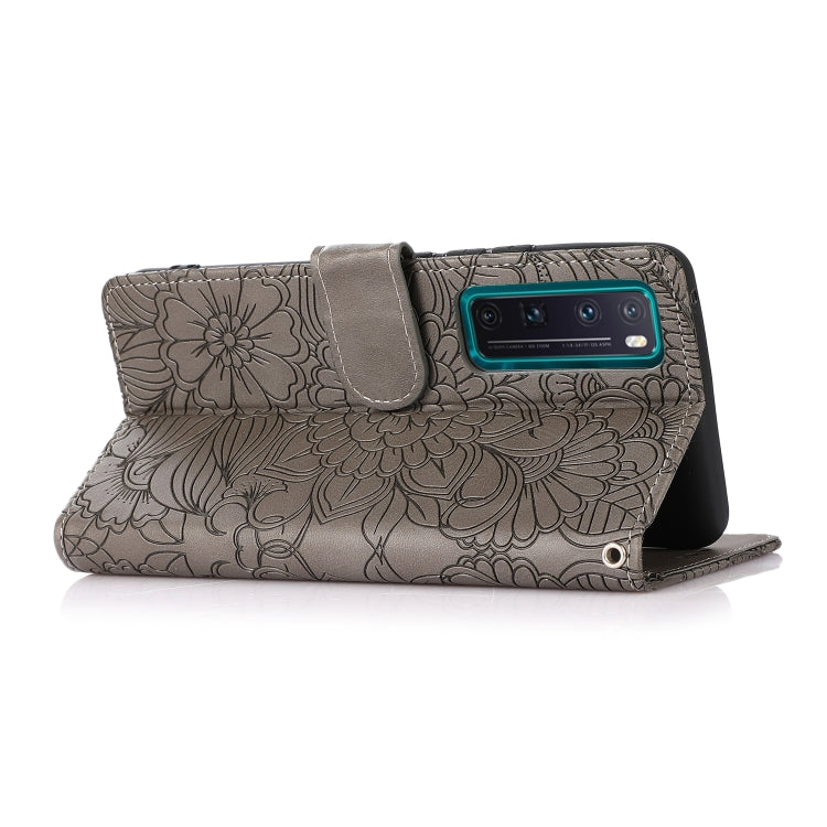 For Huawei nova 7 Pro 5G Skin Feel Embossed Sunflower Horizontal Flip Leather Case with Holder & Card Slots & Wallet & Lanyard