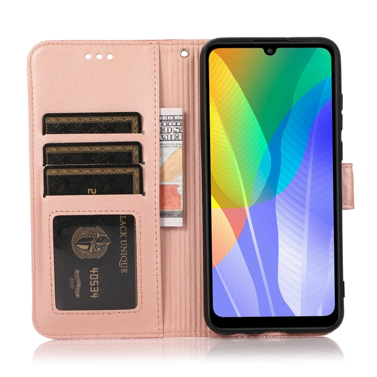 For Huawei Y6p Skin Feel Embossed Sunflower Horizontal Flip Leather Case with Holder & Card Slots & Wallet & Lanyard