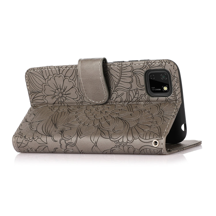 For Huawei Y5p Skin Feel Embossed Sunflower Horizontal Flip Leather Case with Holder & Card Slots & Wallet & Lanyard