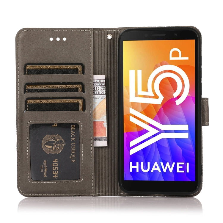 For Huawei Y5p Skin Feel Embossed Sunflower Horizontal Flip Leather Case with Holder & Card Slots & Wallet & Lanyard