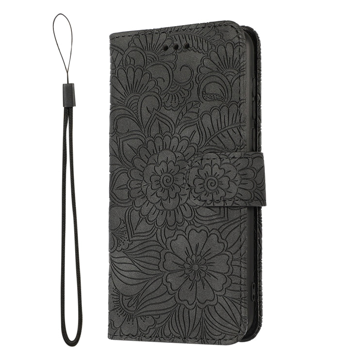 For Huawei Y5p Skin Feel Embossed Sunflower Horizontal Flip Leather Case with Holder & Card Slots & Wallet & Lanyard