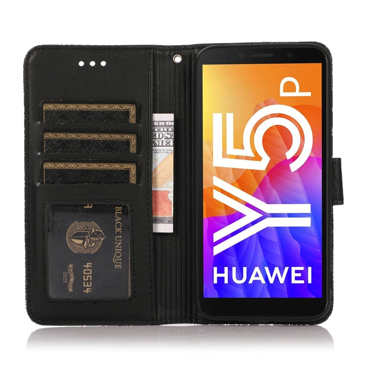 For Huawei Y5p Skin Feel Embossed Sunflower Horizontal Flip Leather Case with Holder & Card Slots & Wallet & Lanyard