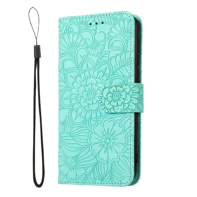 For Huawei Y5p Skin Feel Embossed Sunflower Horizontal Flip Leather Case with Holder & Card Slots & Wallet & Lanyard