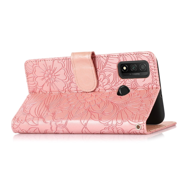 For Huawei P smart 2020 Skin Feel Embossed Sunflower Horizontal Flip Leather Case with Holder & Card Slots & Wallet & Lanyard