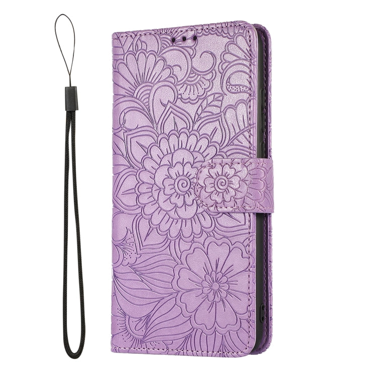 For Huawei P smart 2020 Skin Feel Embossed Sunflower Horizontal Flip Leather Case with Holder & Card Slots & Wallet & Lanyard