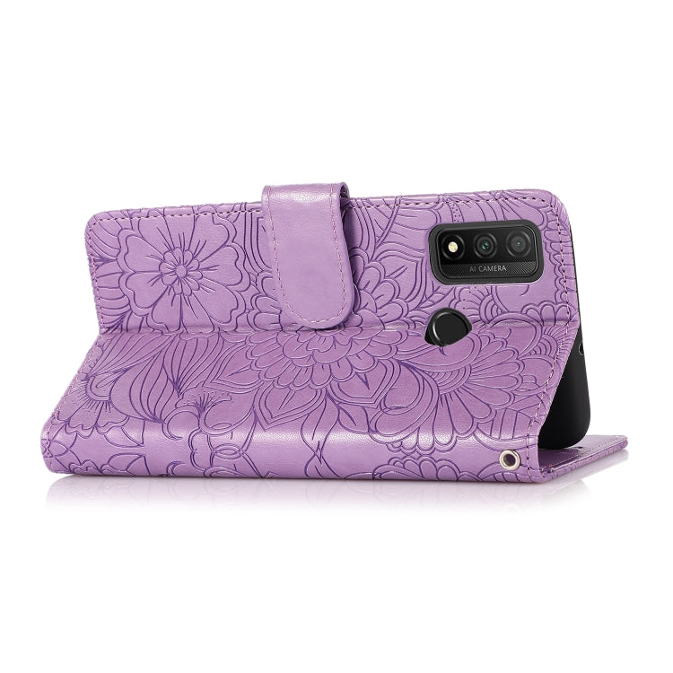 For Huawei P smart 2020 Skin Feel Embossed Sunflower Horizontal Flip Leather Case with Holder & Card Slots & Wallet & Lanyard
