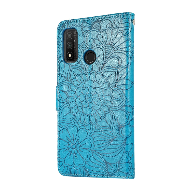 For Huawei P smart 2020 Skin Feel Embossed Sunflower Horizontal Flip Leather Case with Holder & Card Slots & Wallet & Lanyard