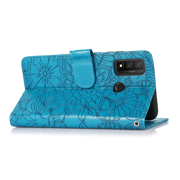 For Huawei P smart 2020 Skin Feel Embossed Sunflower Horizontal Flip Leather Case with Holder & Card Slots & Wallet & Lanyard
