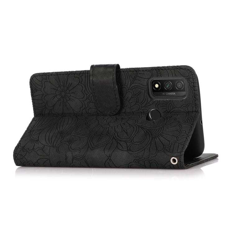 For Huawei P smart 2020 Skin Feel Embossed Sunflower Horizontal Flip Leather Case with Holder & Card Slots & Wallet & Lanyard