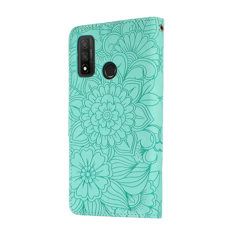 For Huawei P smart 2020 Skin Feel Embossed Sunflower Horizontal Flip Leather Case with Holder & Card Slots & Wallet & Lanyard