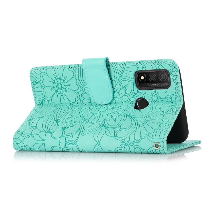 For Huawei P smart 2020 Skin Feel Embossed Sunflower Horizontal Flip Leather Case with Holder & Card Slots & Wallet & Lanyard