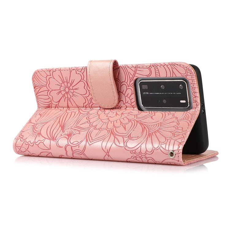 For Huawei P40 Pro Skin Feel Embossed Sunflower Horizontal Flip Leather Case with Holder & Card Slots & Wallet & Lanyard