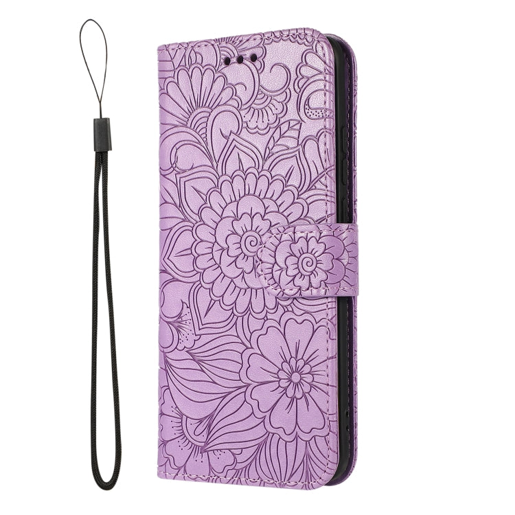 For Huawei P40 Pro Skin Feel Embossed Sunflower Horizontal Flip Leather Case with Holder & Card Slots & Wallet & Lanyard