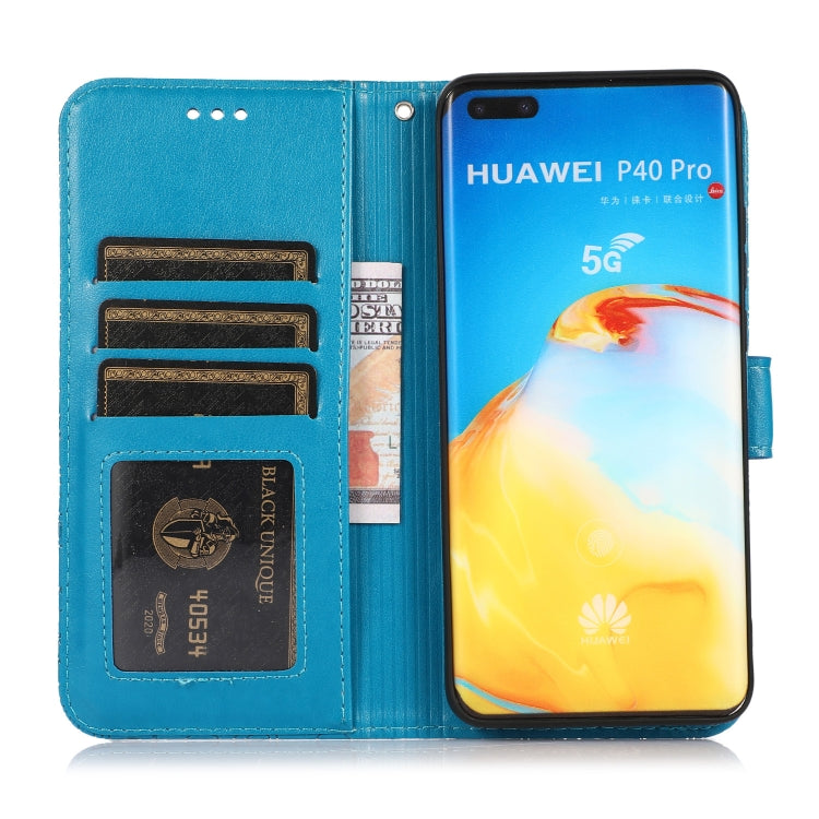 For Huawei P40 Pro Skin Feel Embossed Sunflower Horizontal Flip Leather Case with Holder & Card Slots & Wallet & Lanyard