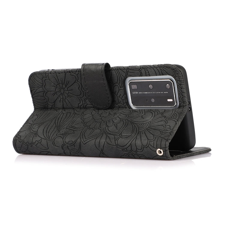 For Huawei P40 Pro Skin Feel Embossed Sunflower Horizontal Flip Leather Case with Holder & Card Slots & Wallet & Lanyard