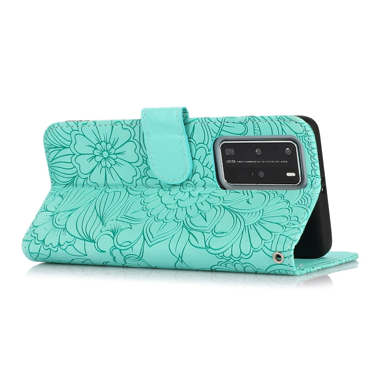 For Huawei P40 Pro Skin Feel Embossed Sunflower Horizontal Flip Leather Case with Holder & Card Slots & Wallet & Lanyard