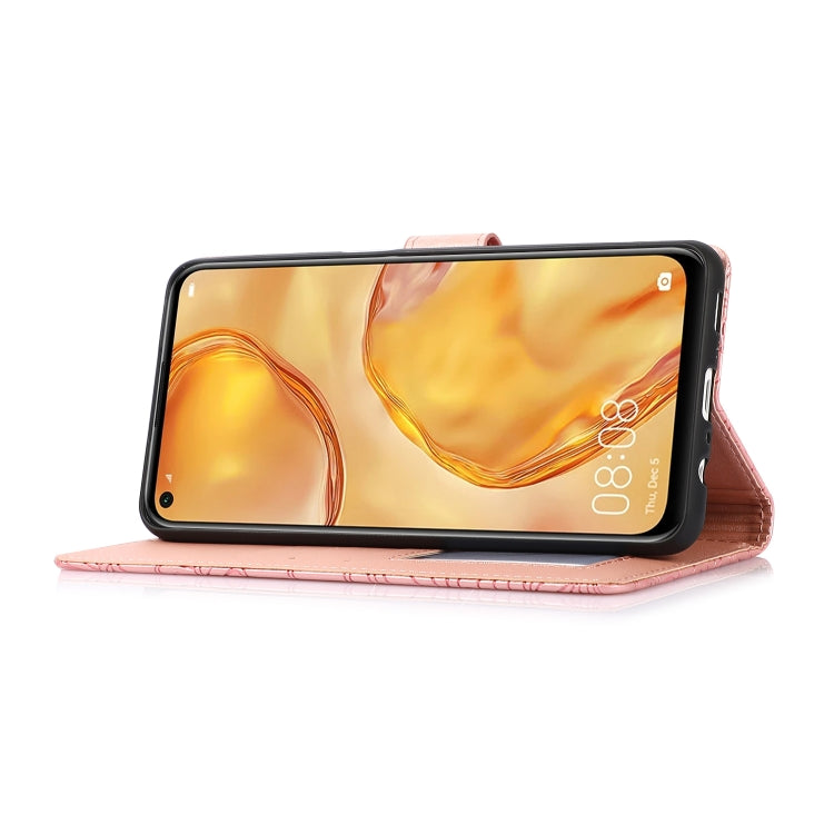 For Huawei P40 lite Skin Feel Embossed Sunflower Horizontal Flip Leather Case with Holder & Card Slots & Wallet & Lanyard