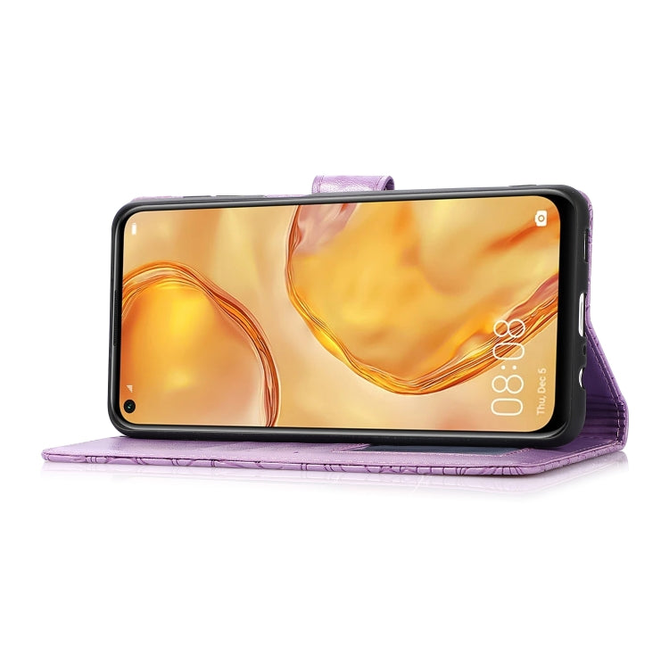 For Huawei P40 lite Skin Feel Embossed Sunflower Horizontal Flip Leather Case with Holder & Card Slots & Wallet & Lanyard