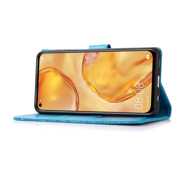 For Huawei P40 lite Skin Feel Embossed Sunflower Horizontal Flip Leather Case with Holder & Card Slots & Wallet & Lanyard