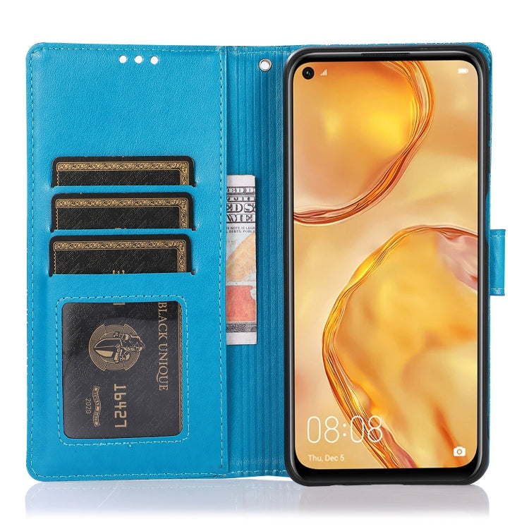 For Huawei P40 lite Skin Feel Embossed Sunflower Horizontal Flip Leather Case with Holder & Card Slots & Wallet & Lanyard