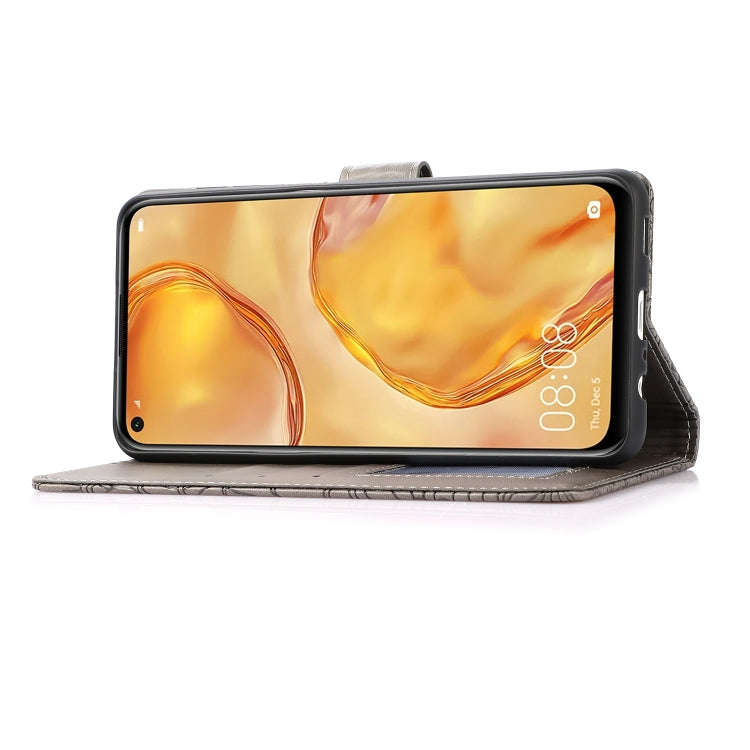 For Huawei P40 lite Skin Feel Embossed Sunflower Horizontal Flip Leather Case with Holder & Card Slots & Wallet & Lanyard