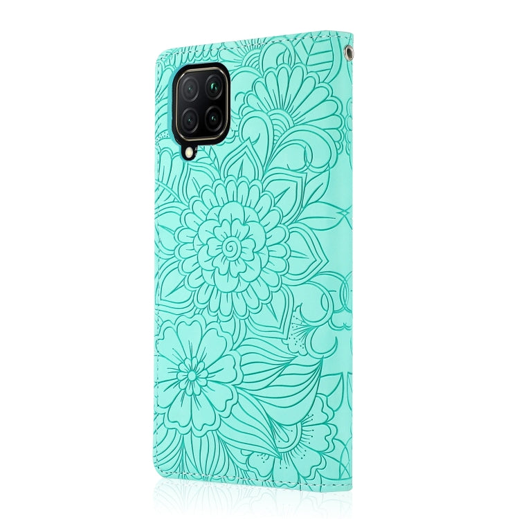 For Huawei P40 lite Skin Feel Embossed Sunflower Horizontal Flip Leather Case with Holder & Card Slots & Wallet & Lanyard