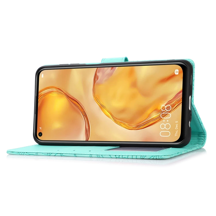 For Huawei P40 lite Skin Feel Embossed Sunflower Horizontal Flip Leather Case with Holder & Card Slots & Wallet & Lanyard