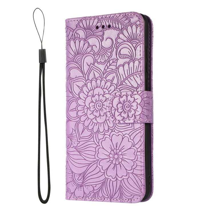 For Huawei P30 Skin Feel Embossed Sunflower Horizontal Flip Leather Case with Holder & Card Slots & Wallet & Lanyard