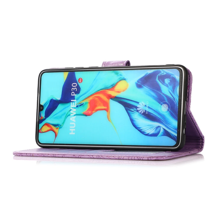 For Huawei P30 Skin Feel Embossed Sunflower Horizontal Flip Leather Case with Holder & Card Slots & Wallet & Lanyard