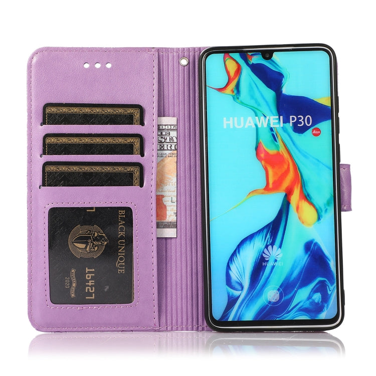 For Huawei P30 Skin Feel Embossed Sunflower Horizontal Flip Leather Case with Holder & Card Slots & Wallet & Lanyard