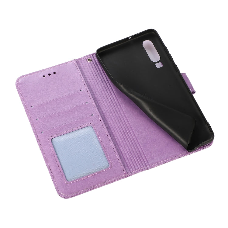For Huawei P30 Skin Feel Embossed Sunflower Horizontal Flip Leather Case with Holder & Card Slots & Wallet & Lanyard