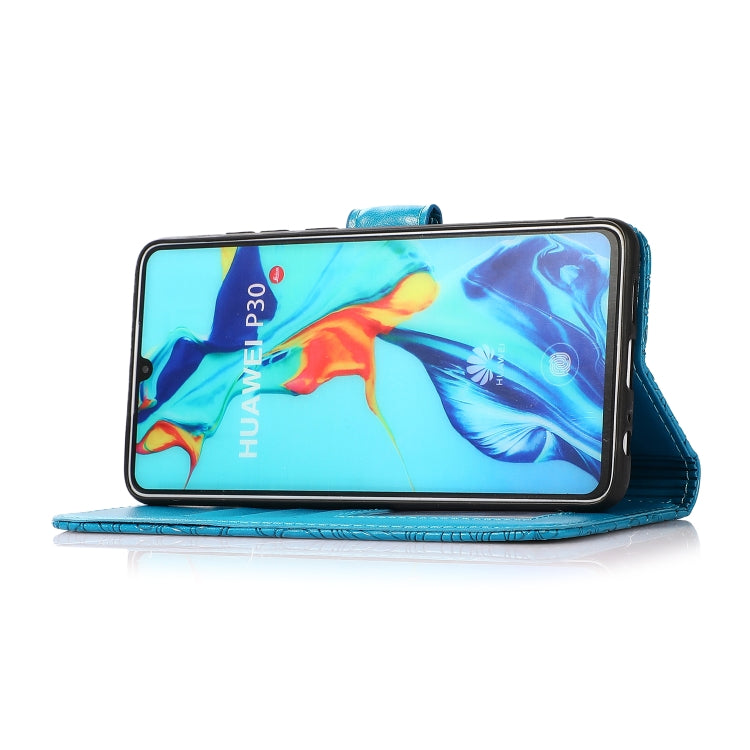 For Huawei P30 Skin Feel Embossed Sunflower Horizontal Flip Leather Case with Holder & Card Slots & Wallet & Lanyard