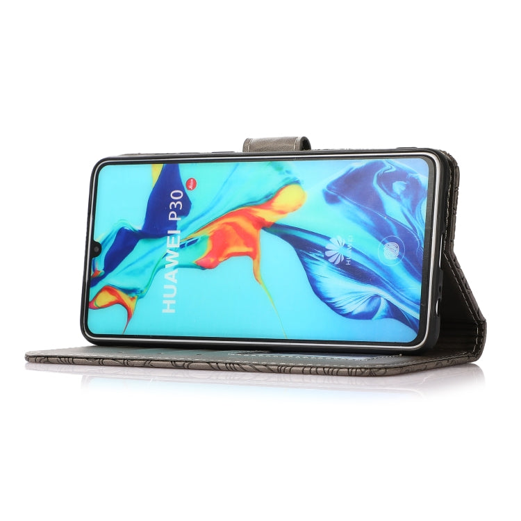 For Huawei P30 Skin Feel Embossed Sunflower Horizontal Flip Leather Case with Holder & Card Slots & Wallet & Lanyard