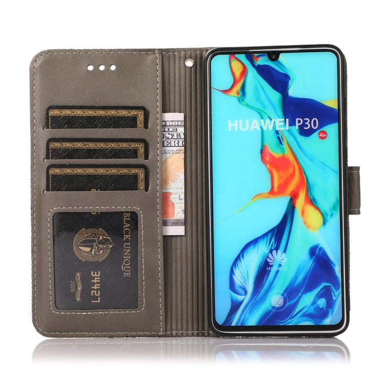 For Huawei P30 Skin Feel Embossed Sunflower Horizontal Flip Leather Case with Holder & Card Slots & Wallet & Lanyard