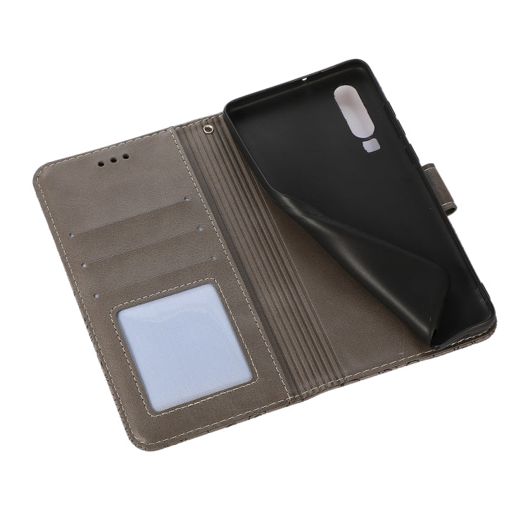 For Huawei P30 Skin Feel Embossed Sunflower Horizontal Flip Leather Case with Holder & Card Slots & Wallet & Lanyard